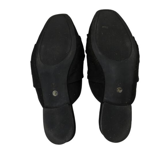 ANA Black Suede Ballet Flats 7.5 Classic Slip on Chic Minimalist - Picture 4 of 6